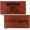 Summer Camping Leather Checkbook Holder Front and Back