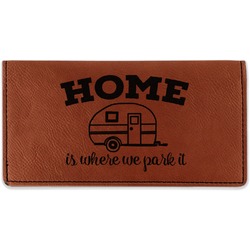 Summer Camping Leatherette Checkbook Holder - Single Sided
