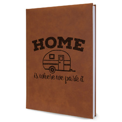 Summer Camping Leather Sketchbook - Large - Double Sided (Personalized)