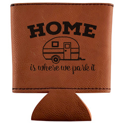 Summer Camping Leatherette Can Sleeve