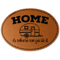 Summer Camping Faux Leather Iron On Patch - Oval