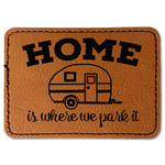 Summer Camping Faux Leather Iron On Patch - Rectangle