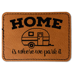 Summer Camping Faux Leather Iron On Patch - Rectangle
