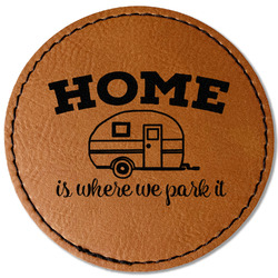 Summer Camping Faux Leather Iron On Patch - Round