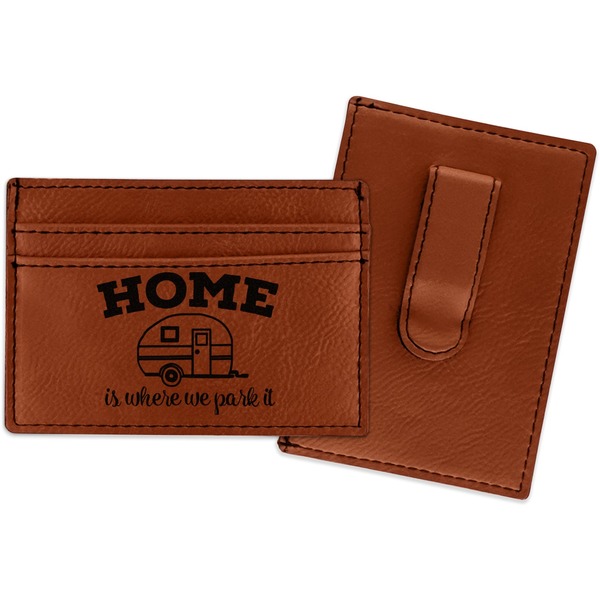 Custom Summer Camping Leatherette Wallet with Money Clip