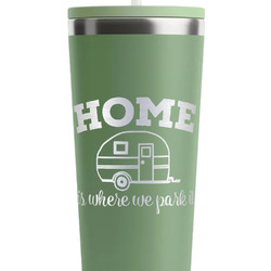 Summer Camping RTIC Everyday Tumbler with Straw - 28oz - Light Green - Single-Sided