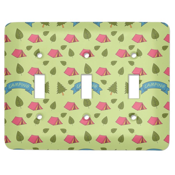Custom Summer Camping Light Switch Cover (3 Toggle Plate)