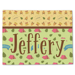 Summer Camping Single-Sided Linen Placemat - Single w/ Name or Text