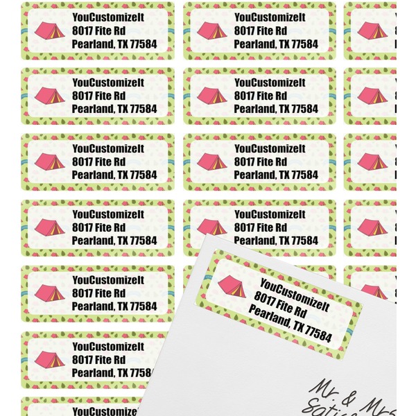 Summer Camping Mailing Label on Envelope - Multiple Labels