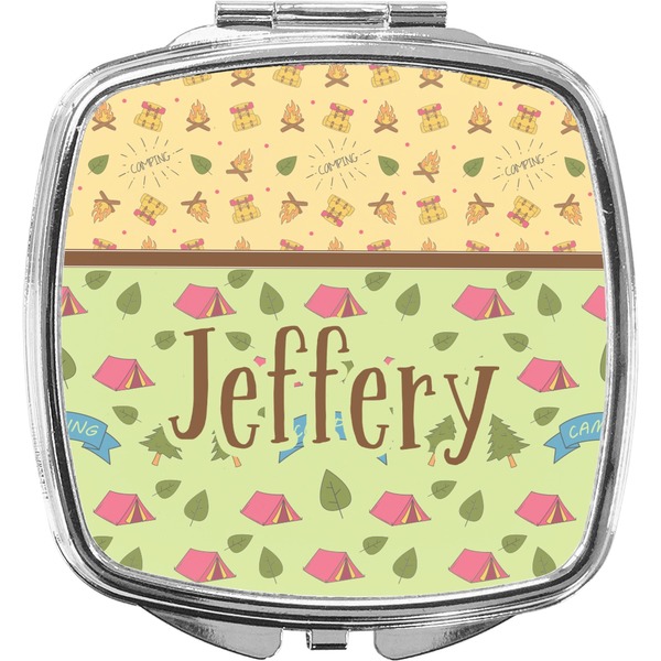Custom Summer Camping Compact Makeup Mirror (Personalized)