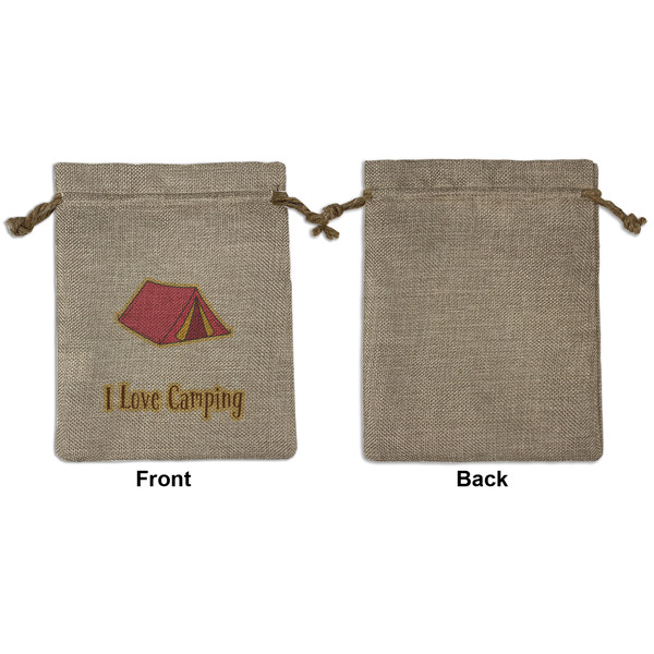Summer Camping Medium Burlap Gift Bag - Front Approval