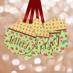 Summer Camping Metal Ornaments - Double Sided w/ Name or Text