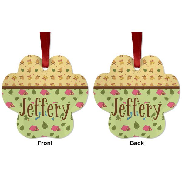 Summer Camping Metal Paw Ornament - Front and Back