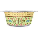 Summer Camping Stainless Steel Dog Bowl (Personalized)