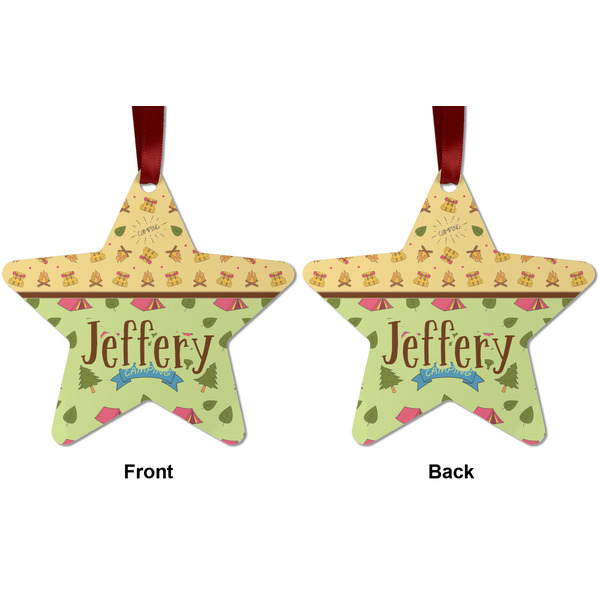 Summer Camping Metal Star Ornament - Front and Back