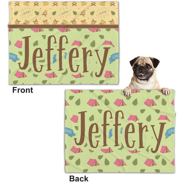 Summer Camping Microfleece Dog Blanket - Regular - Front & Back