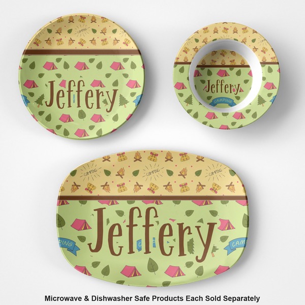 Summer Camping Microwave & Dishwasher Safe CP Plastic Dishware - Group