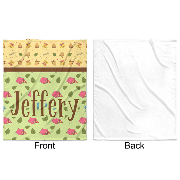 Summer Camping Minky Blanket - 50"x60" - Single Sided - Front & Back