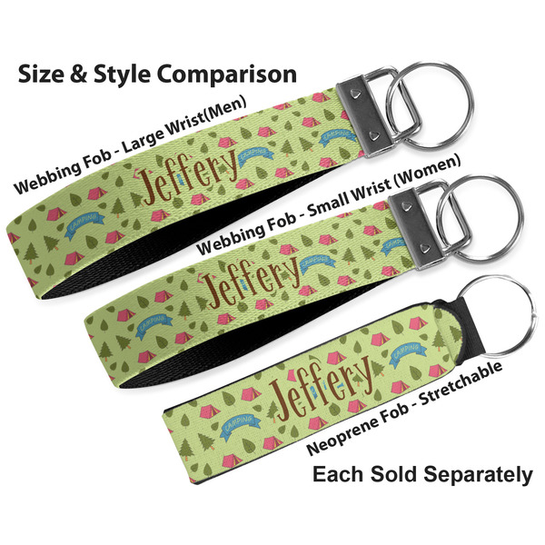 Summer Camping Multiple Key Ring comparison sizes