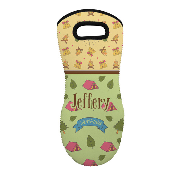 Custom Summer Camping Neoprene Oven Mitt w/ Name or Text