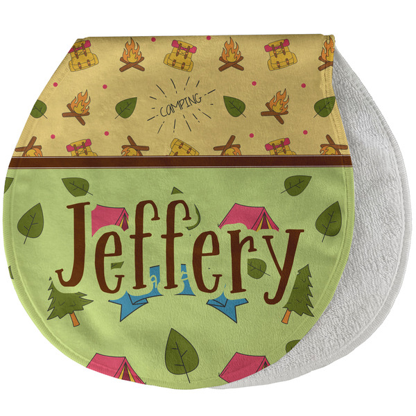 Custom Summer Camping Burp Pad - Velour w/ Name or Text