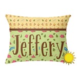Summer Camping Outdoor Throw Pillow (Rectangular) (Personalized)
