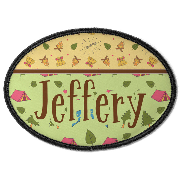 Custom Summer Camping Iron On Oval Patch w/ Name or Text