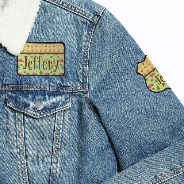 Summer Camping Patches Lifestyle Jean Jacket Detail