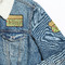 Summer Camping Patches Lifestyle Jean Jacket Detail