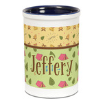 Summer Camping Ceramic Pencil Holders - Blue