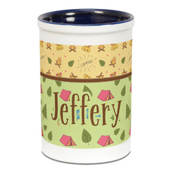 Summer Camping Ceramic Pencil Holders - Blue