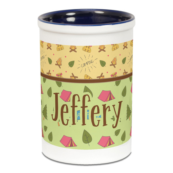 Summer Camping Pencil Holder - Blue