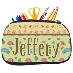 Summer Camping Neoprene Pencil Case - Medium w/ Name or Text