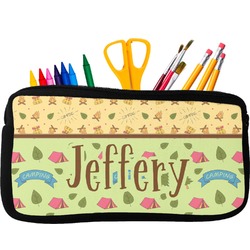 Summer Camping Neoprene Pencil Case - Small w/ Name or Text