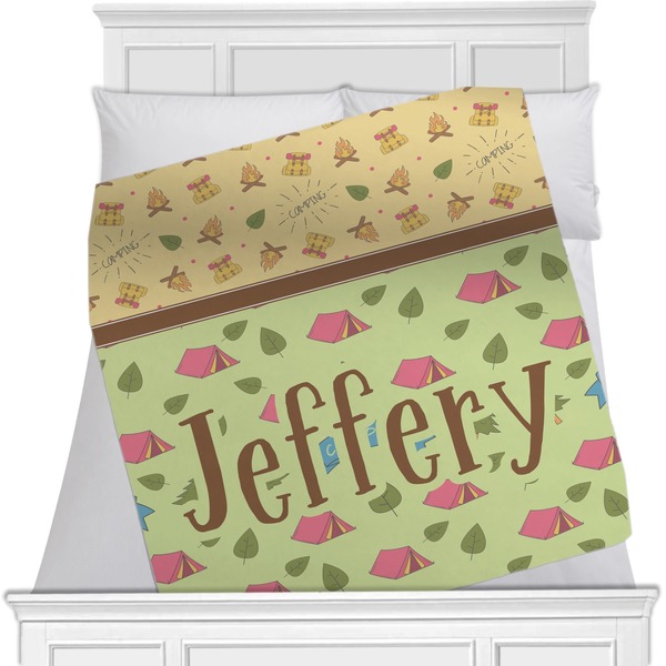 Custom Summer Camping Minky Blanket (Personalized)