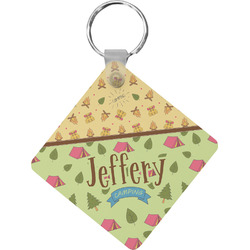 Summer Camping Diamond Plastic Keychain w/ Name or Text