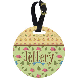 Summer Camping Plastic Luggage Tag - Round (Personalized)