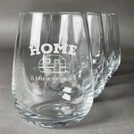 Summer Camping Stemless Wine Glasses (Set of 4)