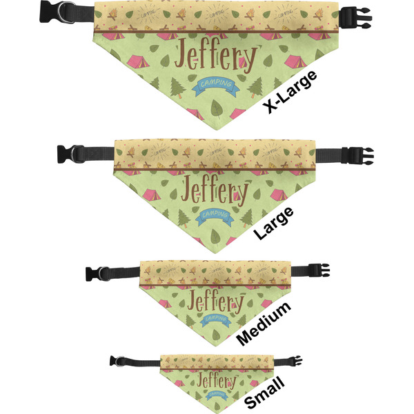 Summer Camping Pet Bandana Sizes