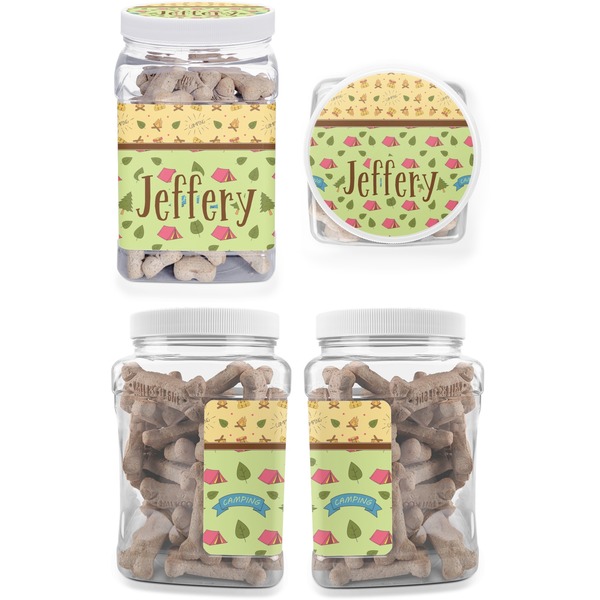 Summer Camping Pet Treat Jar - Multiple Angles