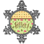 Summer Camping Vintage Snowflake Ornament (Personalized)