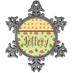 Summer Camping Vintage Snowflake Ornament (Personalized)