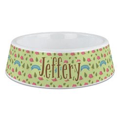 Summer Camping Plastic Dog Bowl - Large (Personalized)