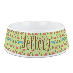Summer Camping Plastic Dog Bowl (Personalized)