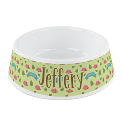 Summer Camping Plastic Dog Bowl - Small (Personalized)