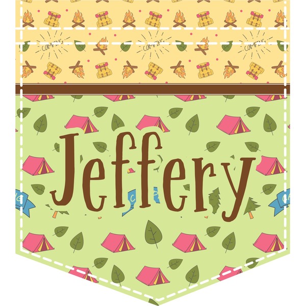 Custom Summer Camping Iron On Faux Pocket (Personalized)