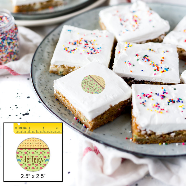 Summer Camping Printed Icing Circle - Medium - In Context