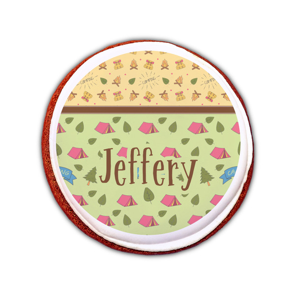 Summer Camping Printed Icing Circle - Small - On Cookie