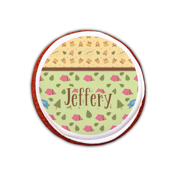 Summer Camping Printed Icing Circle - XSmall - On Cookie