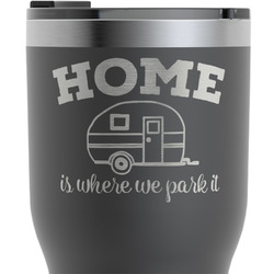 Summer Camping RTIC Tumbler - Black - Engraved Front & Back (Personalized)